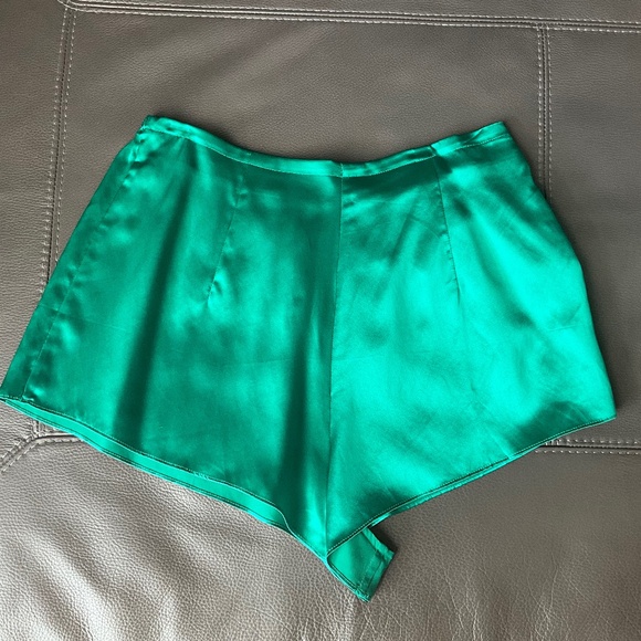 VTG 90s Victoria’s Secret Silk Emerald Green 3 Pc Lingerie Set Siren Honeymoon M - Picture 7 of 13